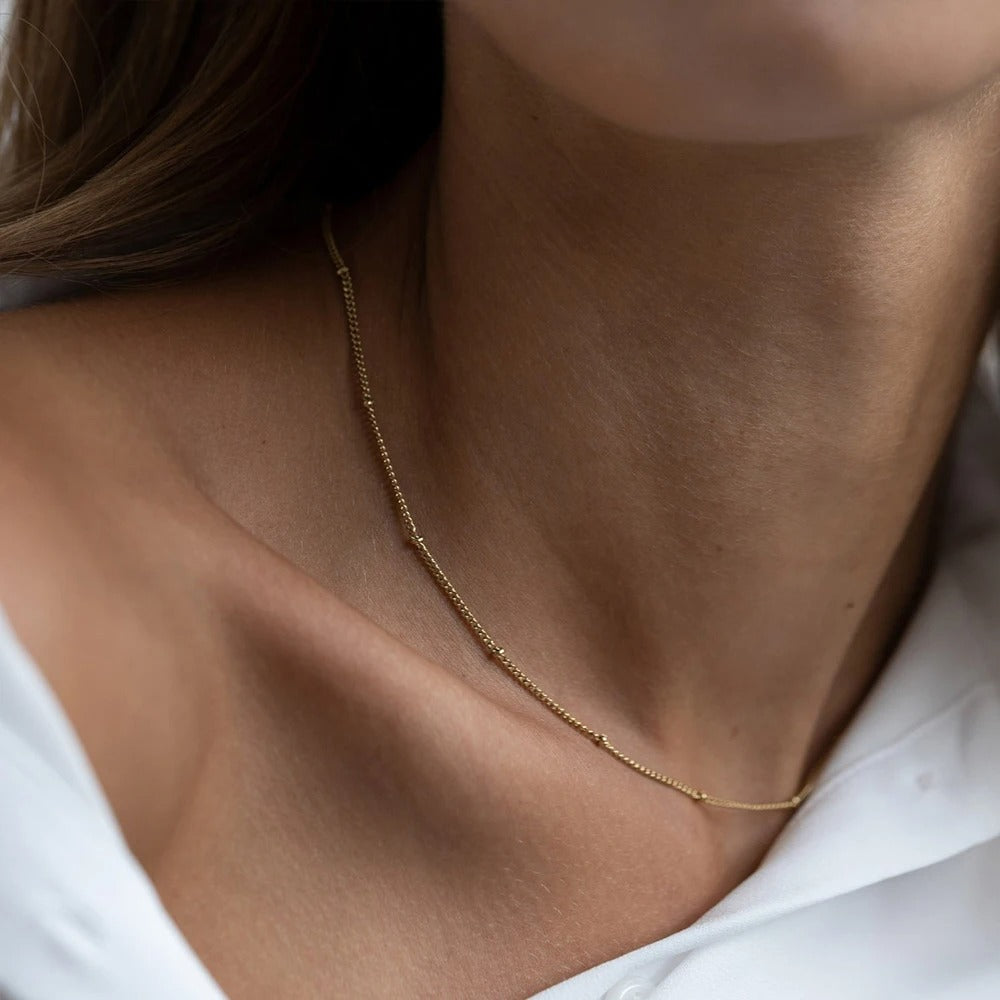 Gold Bead Chain Necklace