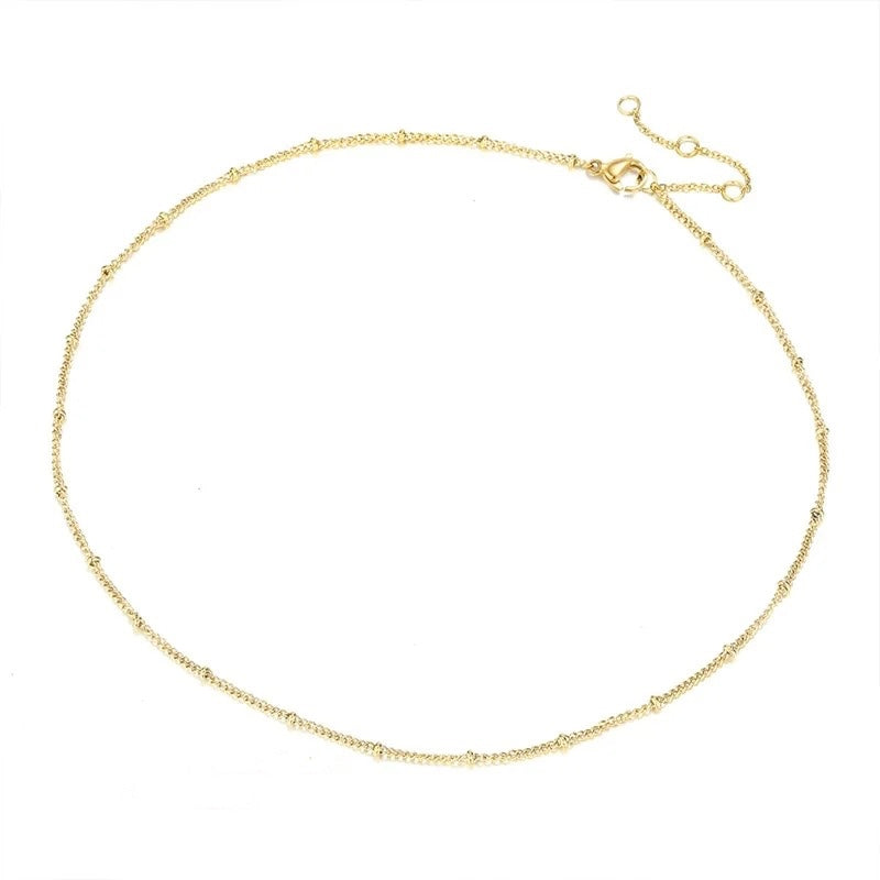 Gold Bead Chain Necklace