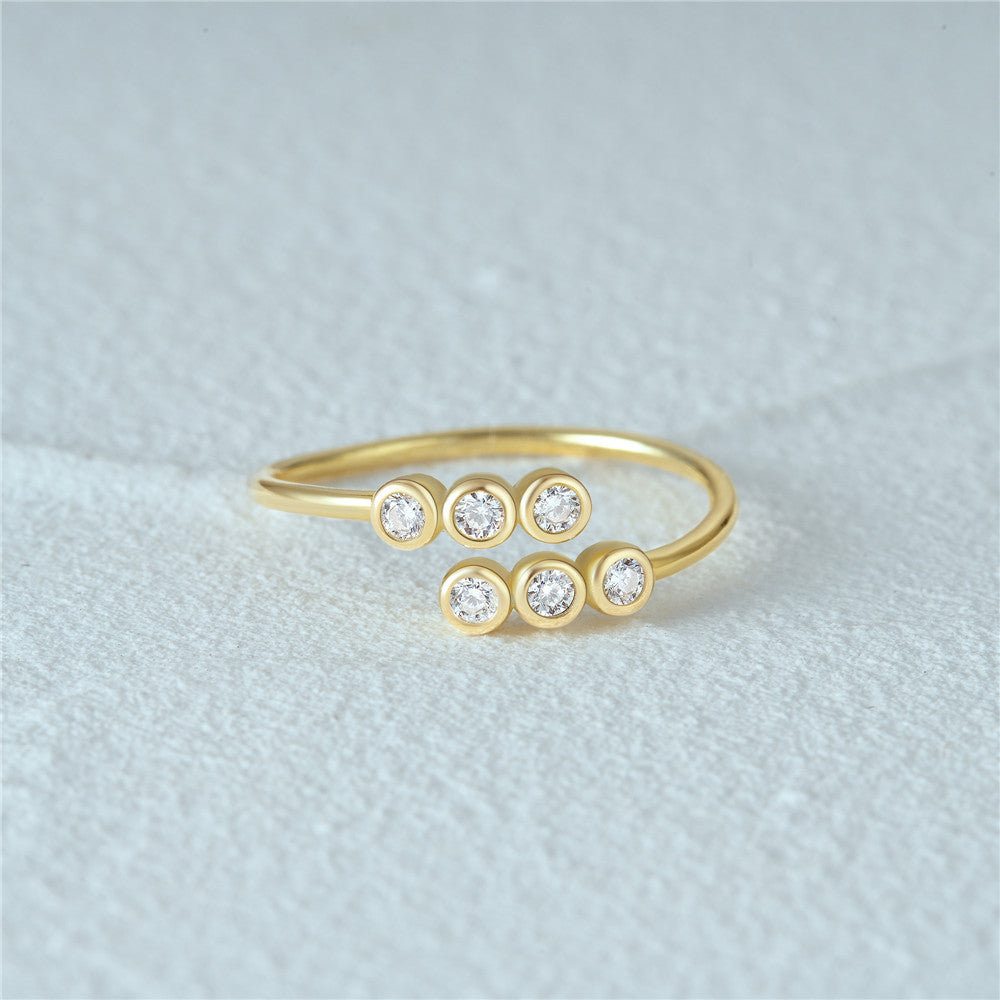 Six Diamond Open Ring