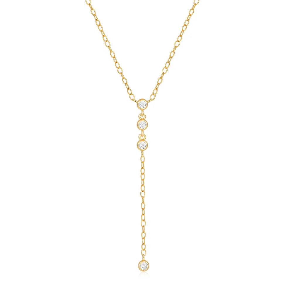 Y Shaped Diamond Drop Necklace