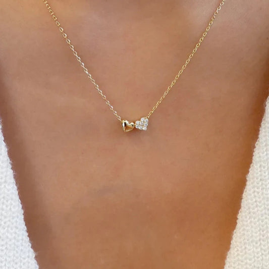 Tiny Double Heart Necklace