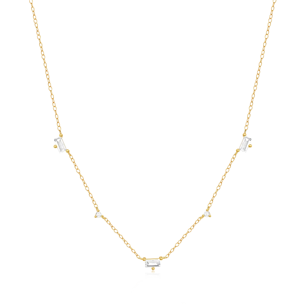 Baguette Diamond Charm Necklace