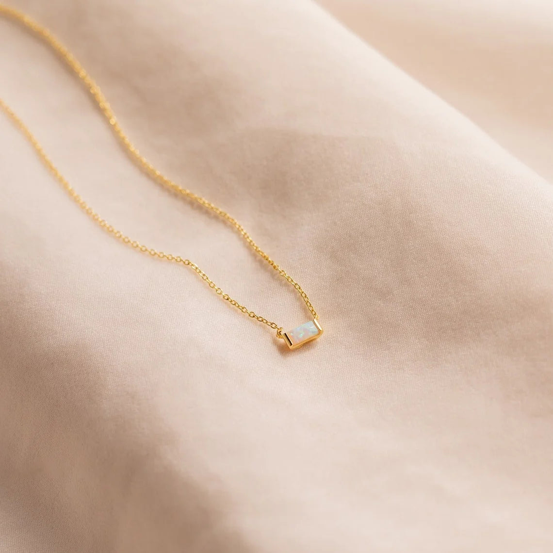 Baguette Birthstone Necklace