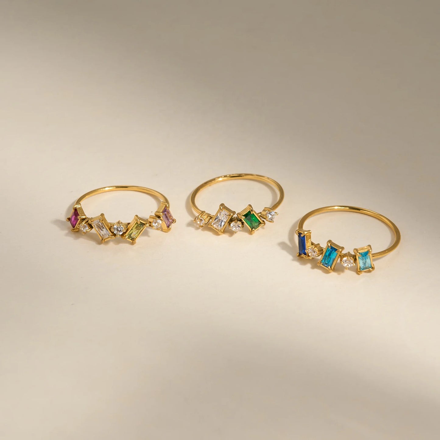 Set of Three Gemstone Rings