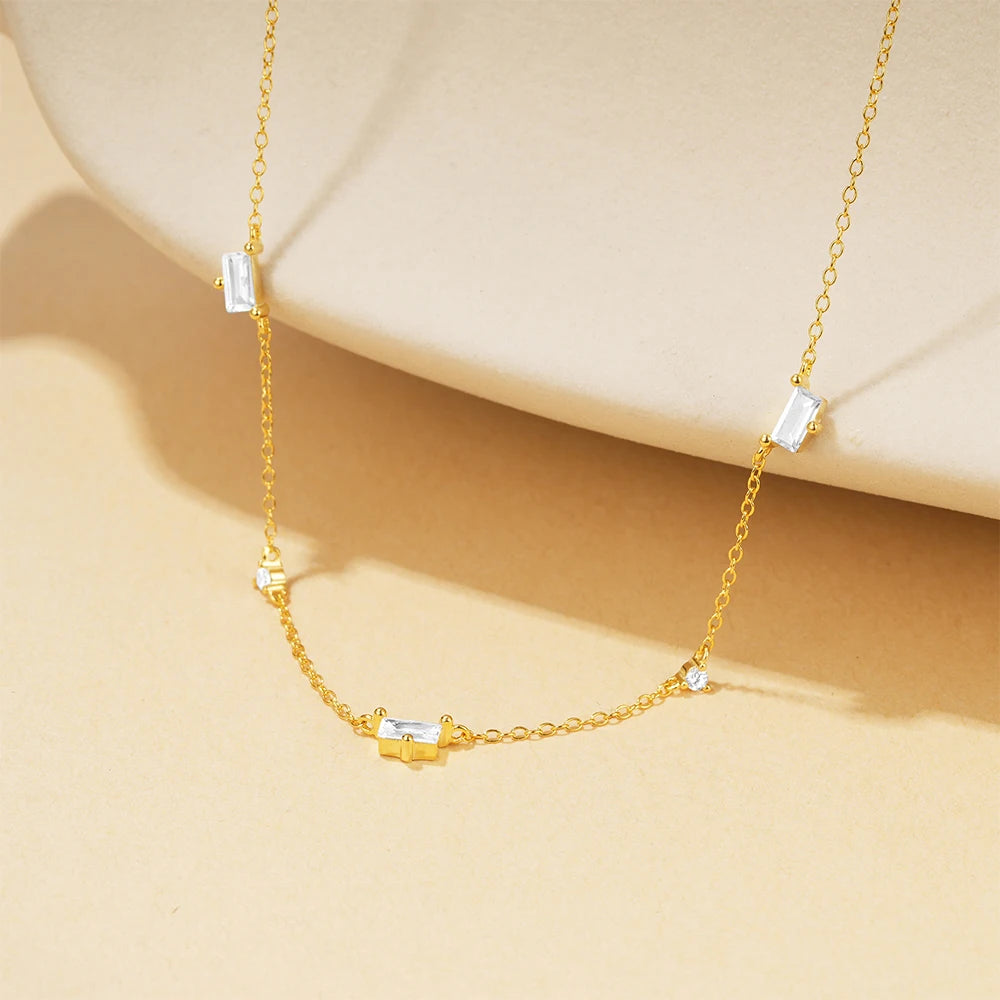 Baguette Diamond Charm Necklace