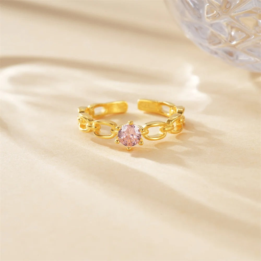 Pink Hollow Open Ring