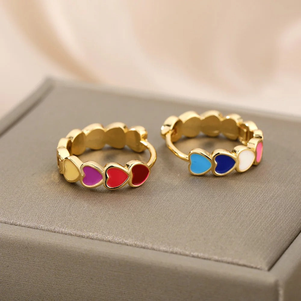 Colour Heart Hoop Earrings