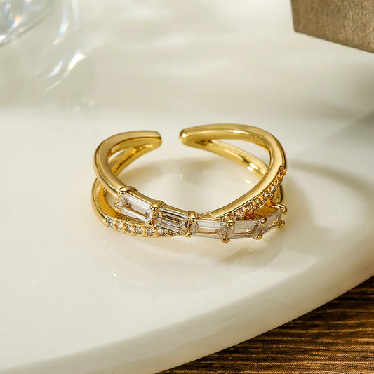 Cross Baguette Ring