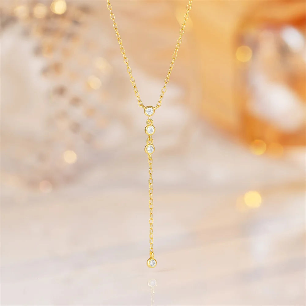 Y Shaped Diamond Drop Necklace