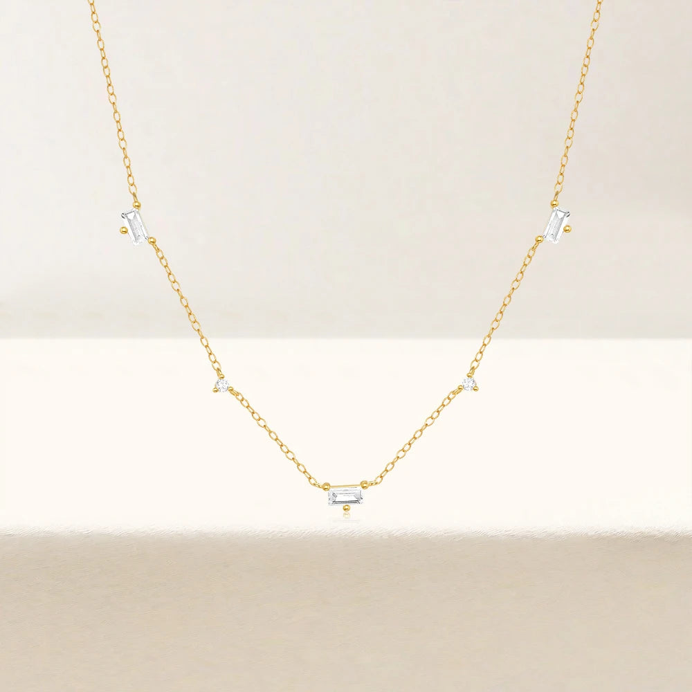 Baguette Diamond Charm Necklace