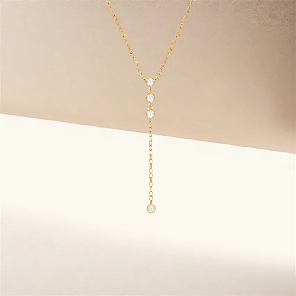 Y Shaped Diamond Drop Necklace