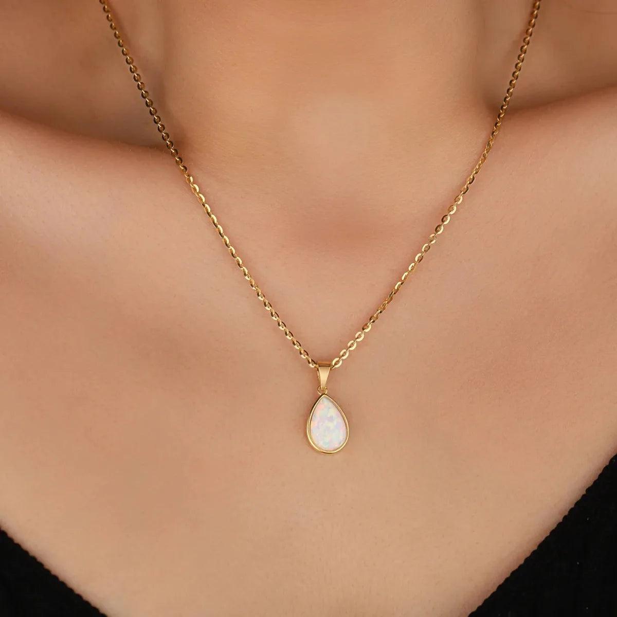 Opal Teardrop Necklace