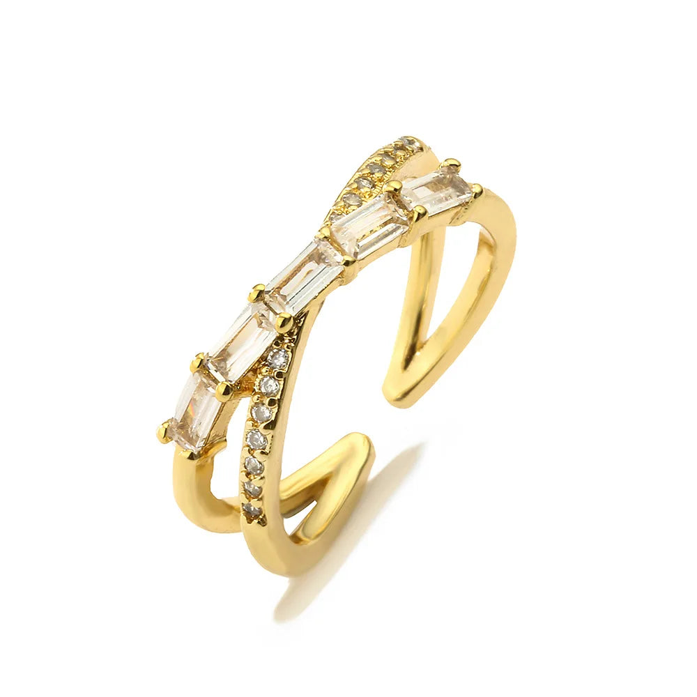 Cross Baguette Ring