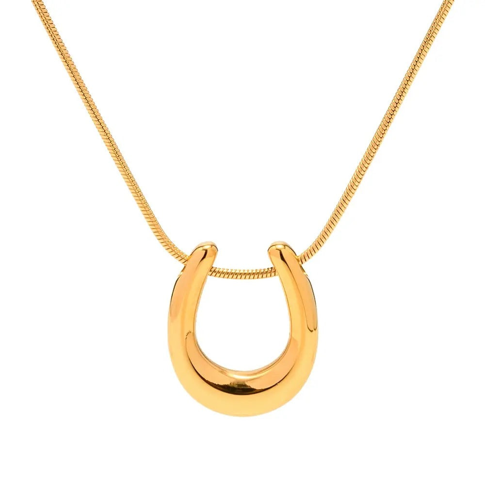 Gold Horse Shoe Necklace