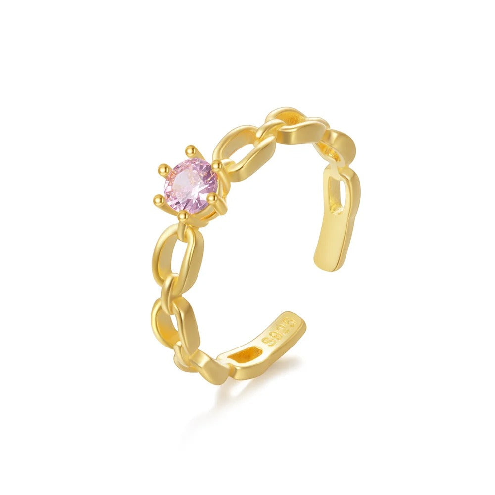 Pink Hollow Open Ring