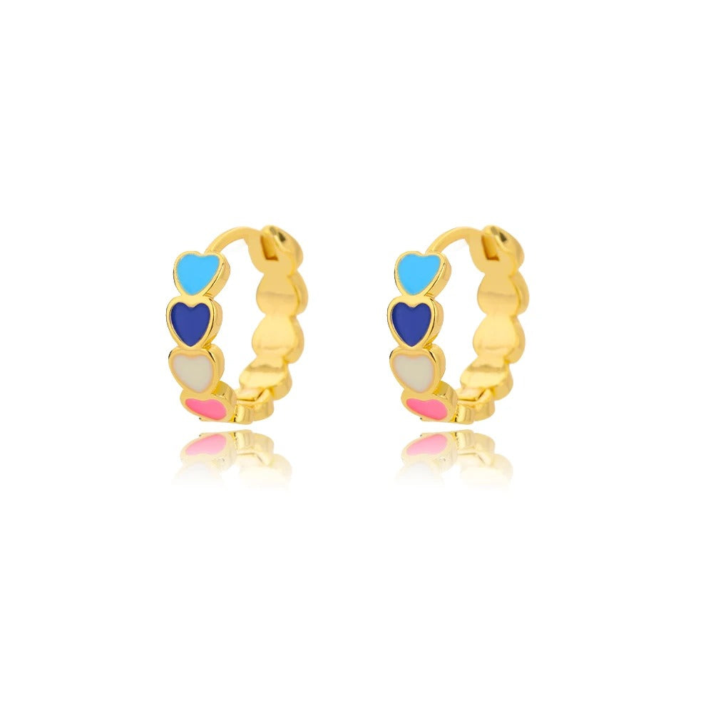 Colour Heart Hoop Earrings